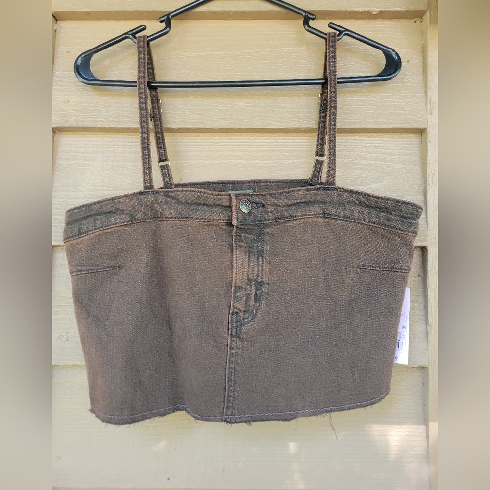 NWT Wild Fable Brown Denim Crop Top Tank